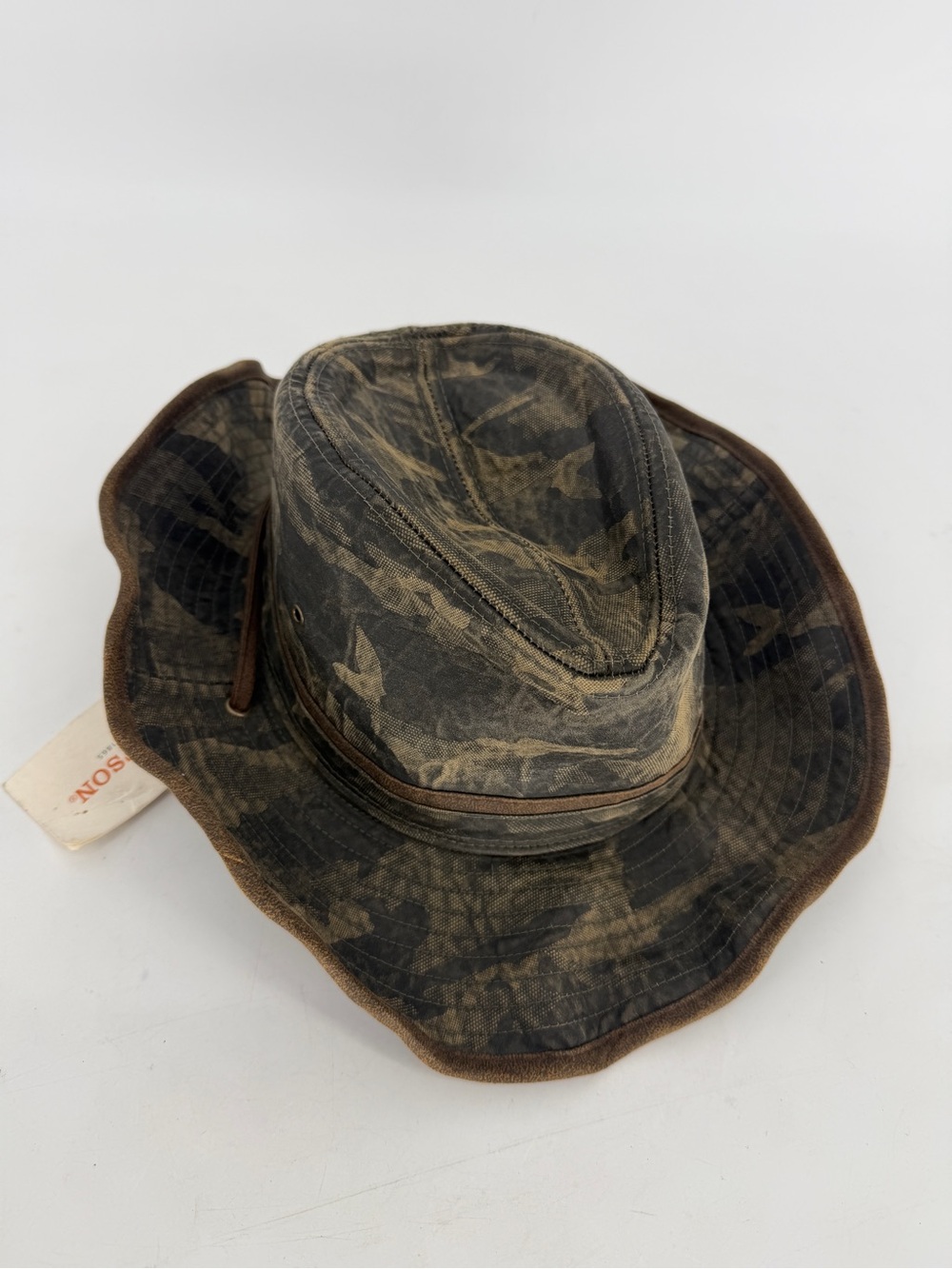 NWT Stetson Camo Safari Hat Camouflage Brim Hat for Men Size Large